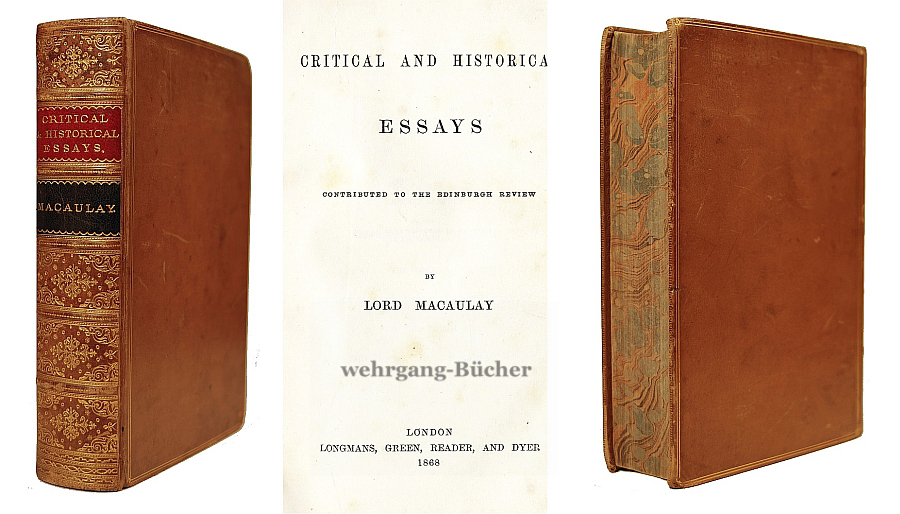 macaulay critical and historical essays macaulay critical and historical essays