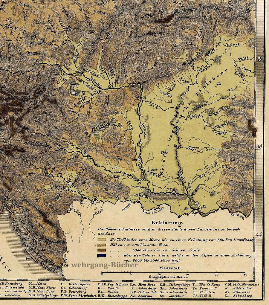 Fluss- und Berg-Karte von Deutschland von 1820/55 ... Fluss- und Berg-Karte von Deutschland von 1820/55 ...